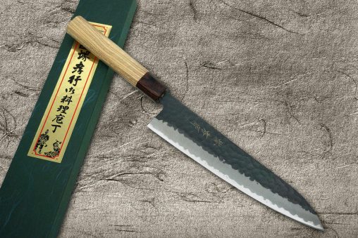Japanese Chefs Must-Have: ‘Sakai Takayuki Aogami Super Kurouchi Hammered WA Japanese Chef's Kengata-Gyuto Knife